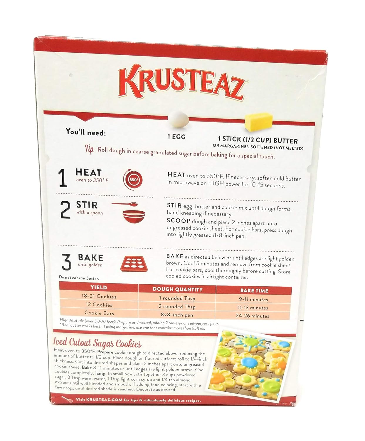 Krusteaz Cookie Mix, Butter Vanilla Sugar Cookie Mix, 14 Ounce Box (Pack of 4)