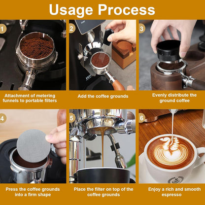 51mm Espresso Accessories,Wdt Tool espresso,Dosing Funnel And Coffee Puck Screen,Coffee Distributor,barista kit,0.4mm Stainless Steel 12pin Espresso Stirrer,With Additional 12 Replacement needles.