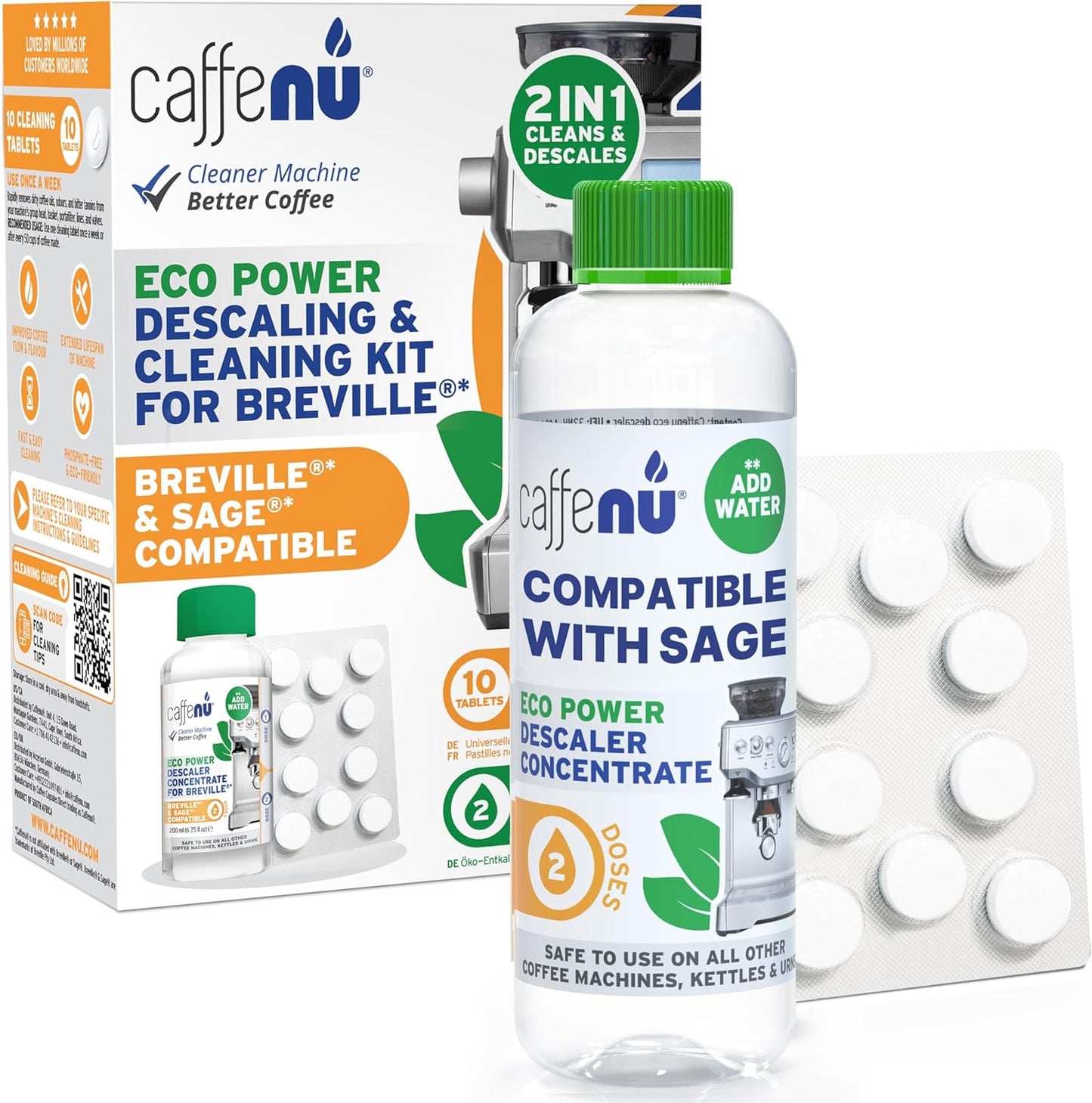 Caffenu Cleaning & Descaling Kit Compatible with Breville Espresso Machines