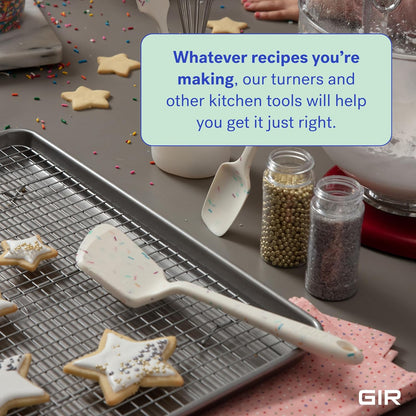 GIR: Get It Right Silicone Spatula Turner - Mini 11 In Sprinkles - Seamless One-Piece Nonstick Heat-Resistant Rubber Spatula for Cooking & Baking - Dishwasher-Friendly Kitchen Utensil