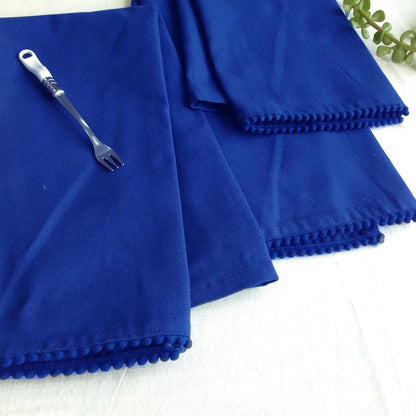 TARAN LIVING Kitchen Towels 100% Cotton Solid Kitchen Dish Cloths Hand Towel Reusuable Dish Towel for Cleaning & Drying Tea Towels Set with Hanging Loop - 18"x28" -Blue, Pack of 6