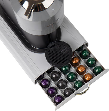 Mind Reader Nespresso Compatible Capsule Drawer, Countertop Organizer, Coffee Pod Holder, Storage, 9.25"L x 15"W x 2"H, Gray