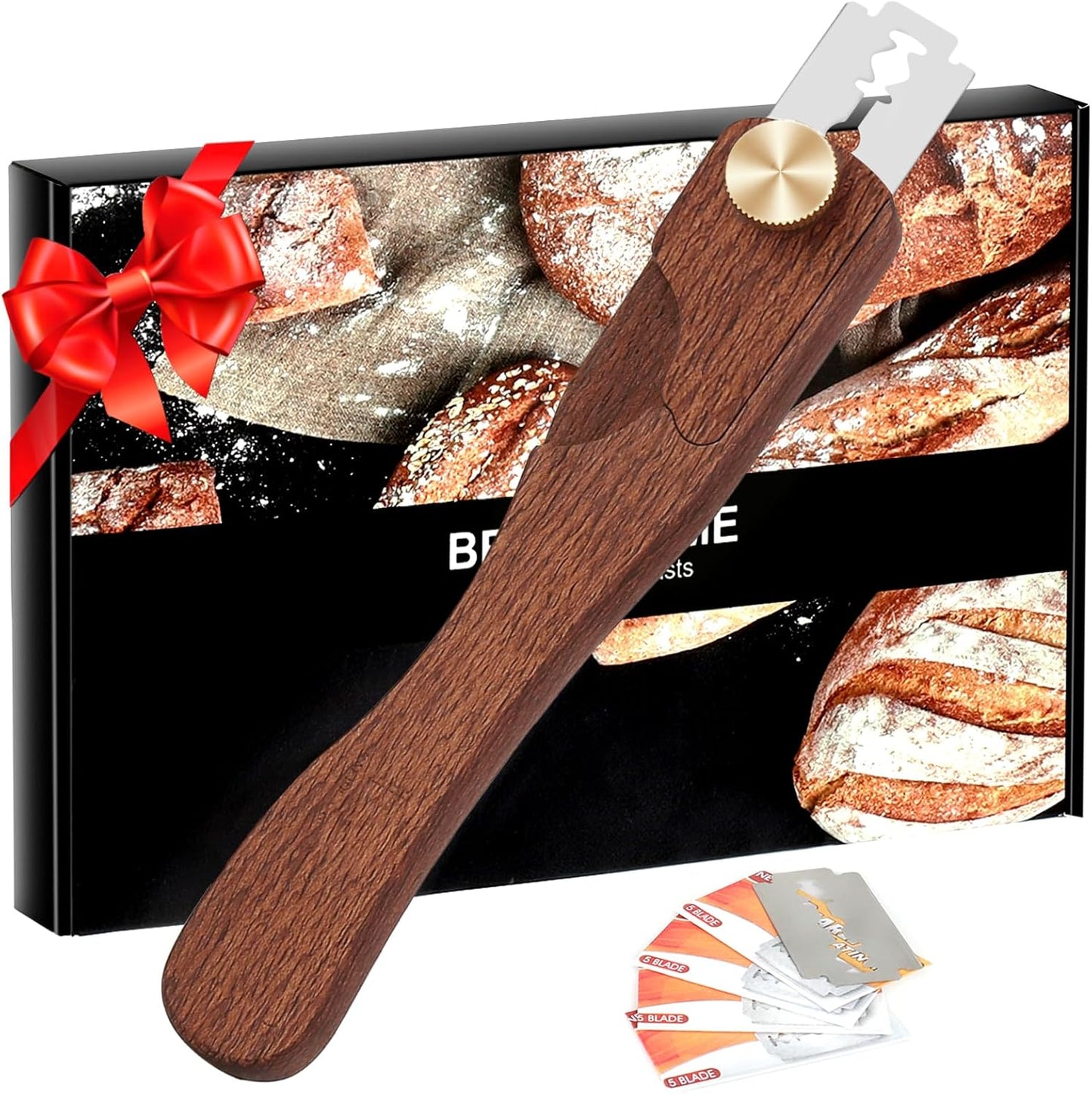 Magnetic Bread Lame Bread Scoring Tool,Sourdough Scoring Tool,Sourdough Bread Baking Supplies,Bread Scorer Tool for Bread Baking & Sourdough Baking,Bread Scorer with 5 Razor Blades