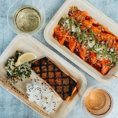 Charity Leaf Eco-Friendly Palm Leaf Trays - 9"x6" (25-Pack) | Elegant Bamboo-Inspired Platters | Premium Quality, Biodegradable | Perfect for Weddings, Catering, Events | Disposable Yet Chic