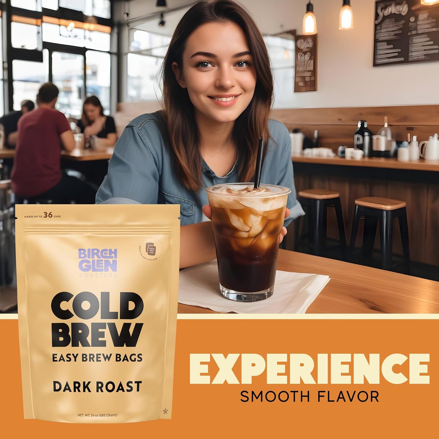 Birch Glen Roasters Cold Brew Coffee Bags - 12 Pack of Coarse Ground Coffee Filter Pitcher Packs for Easy Brewing - 100% Arabica - Yields 6 Pitchers - Medium Roast