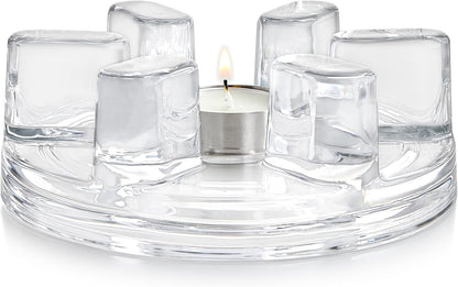 Teabloom Petals Tea Warmer – Elegant Glass Teapot Warmer with Tealight Candle | Universal Fit for Most Teapots | Durable Soda-Lime Glass Design