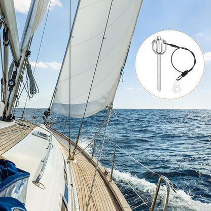 uxcell 1 Pcs Quick Release Pin, 6x64mm/1/4" x 2.52"(Dia. x L) Push-Button Ball Locking Pin 304 Stainless Steel Ring Handle Locking Pin with Wire for Audio Bimini Top Marine, Silver