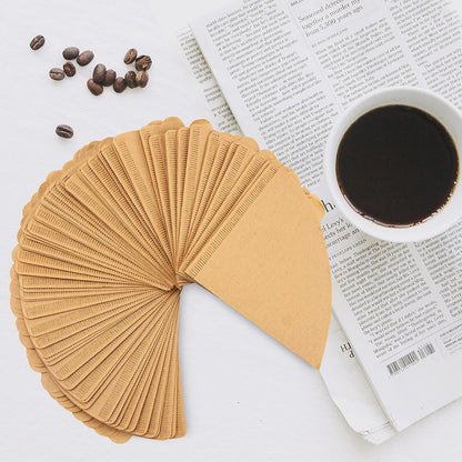 Coffee Filter, Cone Coffee Filters 2, Pour Over Coffee Filter for v60 Coffee Dripper and Drip Coffee Maker, 1-4 Cup, 100 Count, Disposable Natural Unbleached Size 02 Coffee Filters