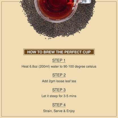 BREWIX, Premium CTC Assam Black Tea (125+ Cups, 8.82oz/250g) Strong and Full Bodied Loose Leaf Tea | For Kombucha, Indian Milk Tea, Iced Tea & English Breakfast Tea