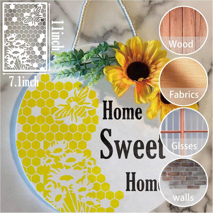 8 Pieces Stencils for Crafts Reusable Texture Spider Stencils Net Wood Grain Stone Spray Paint Layering Stencil Templates for DIY Scrapbook