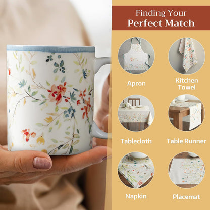 Maison d' Hermine Coffee Mug with Handles Fine Bone China Mugs Pack of Two Tea Cups for Hot Beverages Cappuccino Latte Home Restaurant Office Perfect for Gift (Colmar, 12 Ounce)