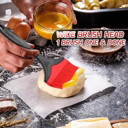 Large Silicone Basting Pastry Brush - 3.95inch Extra Wide Silicone Basting Brush for Grilling,Heat Resistant Brushes Spread Oil Butter Sauce for Cooking Baking BBQ,Dishwasher Safe,Set of 2