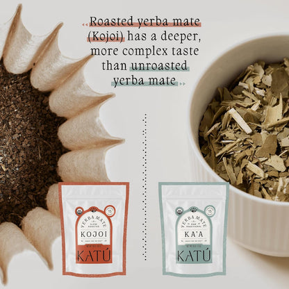 Katú Kojoi Tea Bags - Premium USDA Organic Yerba Mate Tea, Slow Roasted, Unsmoked, Air Dried, Loose-Leaf, Aged, Natural Energy - 15 Count