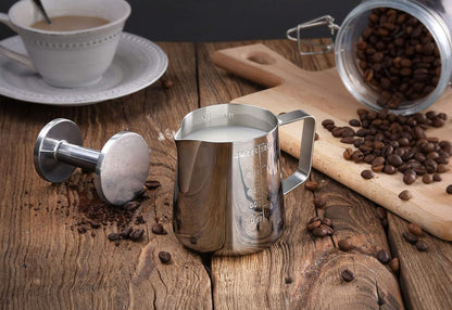 New Star Foodservice Commercial Grade Stainless Steel 18/8 Frothing Pitcher (12-Ounce (Combo Set))