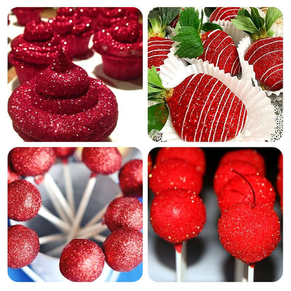 Red Edible Glitter Spray - 15g Edible Red Glitter for Cakes Food Grade Shimmer Powder Cake Spray for Cookie Decorating Chocolate Strawberry
