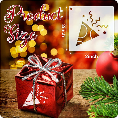 100 Pcs Stencils for Painting on Wood Reusable Stencil Crafts Drawing Templates Holiday Wall Paper for DIY Scrapbook Home 2 x 2 Inch(Santa Style)