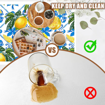 Lemon Fruit and Purple Flower Coffee Mat Absorbent Dish Drying Mat for Kitchen Counter Hide Stain Rubber Backed Coffee Bar Accessories Fit Under Espresso Machine Dish Drainer, 15.7 x 23.6 Inch