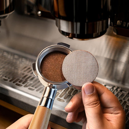 51 mm Bottomless Portafilter with Puck Screen 3 Ears Espresso Portafilter Compatible with Delonghi Dedica EC680, EC685,SMEG & EUPA Coffee Machines,Stainless Steel Porta filter and Maple Handle