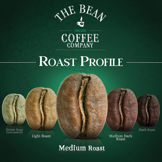 The Bean Organic Coffee Company Chocolate Macadamia Nut, Medium Roast, Ground Coffee, 16-Ounce Bag, Café molido tostado orgánico