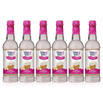 Jordan's Skinny Syrups Sugar Free Coffee Syrup, White Chocolate Flavor Mix, Zero Calorie Flavoring for Lattes, Protein Shake, Cocktail & More, Gluten Free, Keto Friendly, 25.4 Fl Oz, 6 Pack