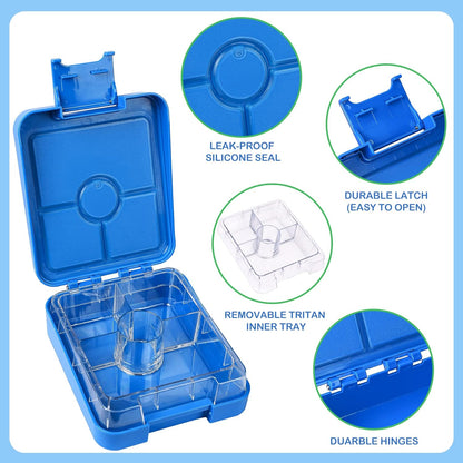 Bento Lunch Box Set With 10oz Soup Thermo, Leak-proof Lunch Containers with 4 Compartment, Kids Hot Thermo Food Jar/Insulation Lunch Bag, Food Containers for School（Dinosaur）