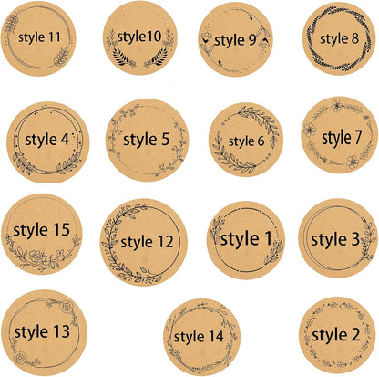 Custom Stickers Kraft Paper Labels Personalized Withe Text, Business Logo Customized Food Jars Labels Bakery Label Sticker Package Favor Canning Circle 100pcs (Style 5)