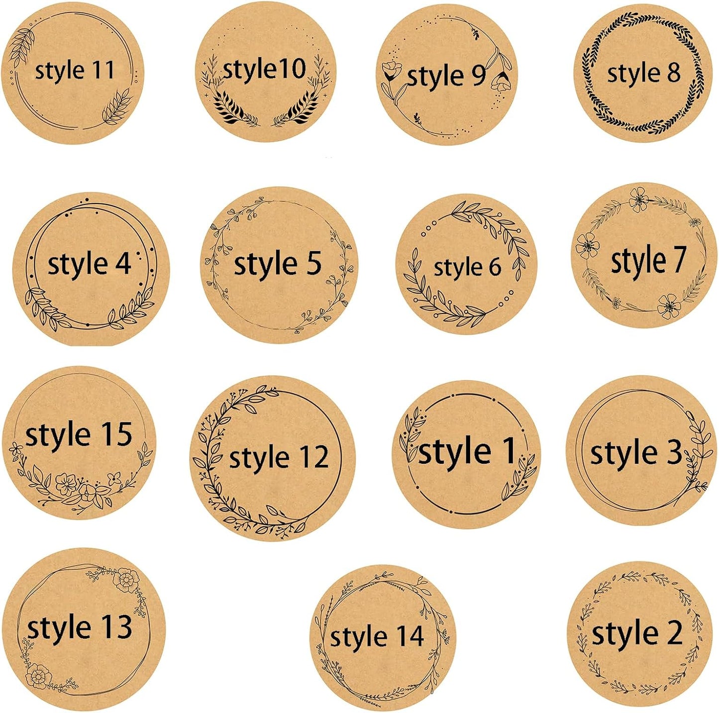 Custom Stickers Kraft Paper Labels Personalized Withe Text, Business Logo Customized Food Jars Labels Bakery Label Sticker Package Favor Canning Circle 100pcs (Style 4)