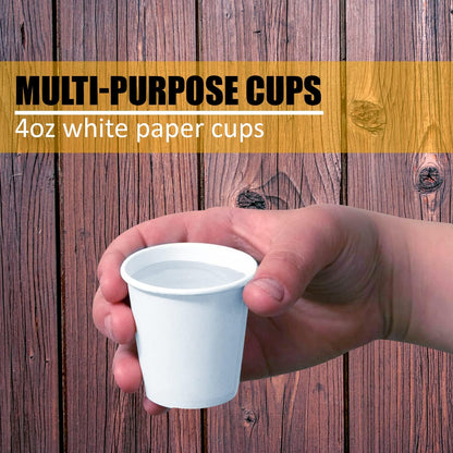 Smygoods White Disposable Paper Coffee Cups with Lids (4 OZ, 25 Count) For Hot Beverages, Tea, Espresso, Cocoa - To Go Drink Containers, Café & Office