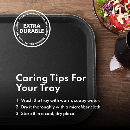 New Star Foodservice 25095 Restaurant Grade Non-Slip Tray, Plastic, Rubber Lined, Rectangular, 14-Inch x 18-Inch, Black