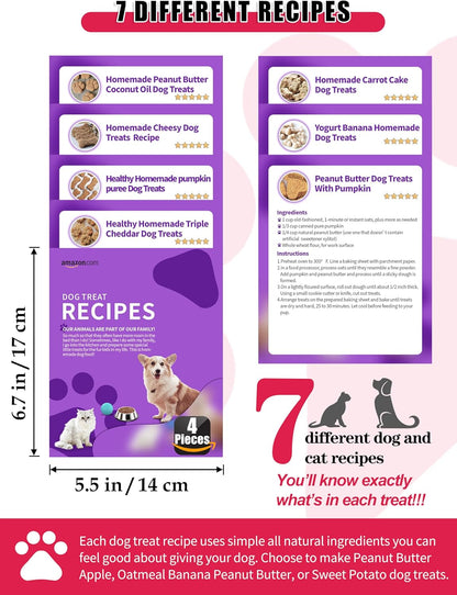 Homemade Silicone Dog Treat Molds - Dog Treat Cookie Cutters - Dog Treat Recipes Card, Food Grade Silicone Molds for Candy and Dog Ice Cubs - Set of 15