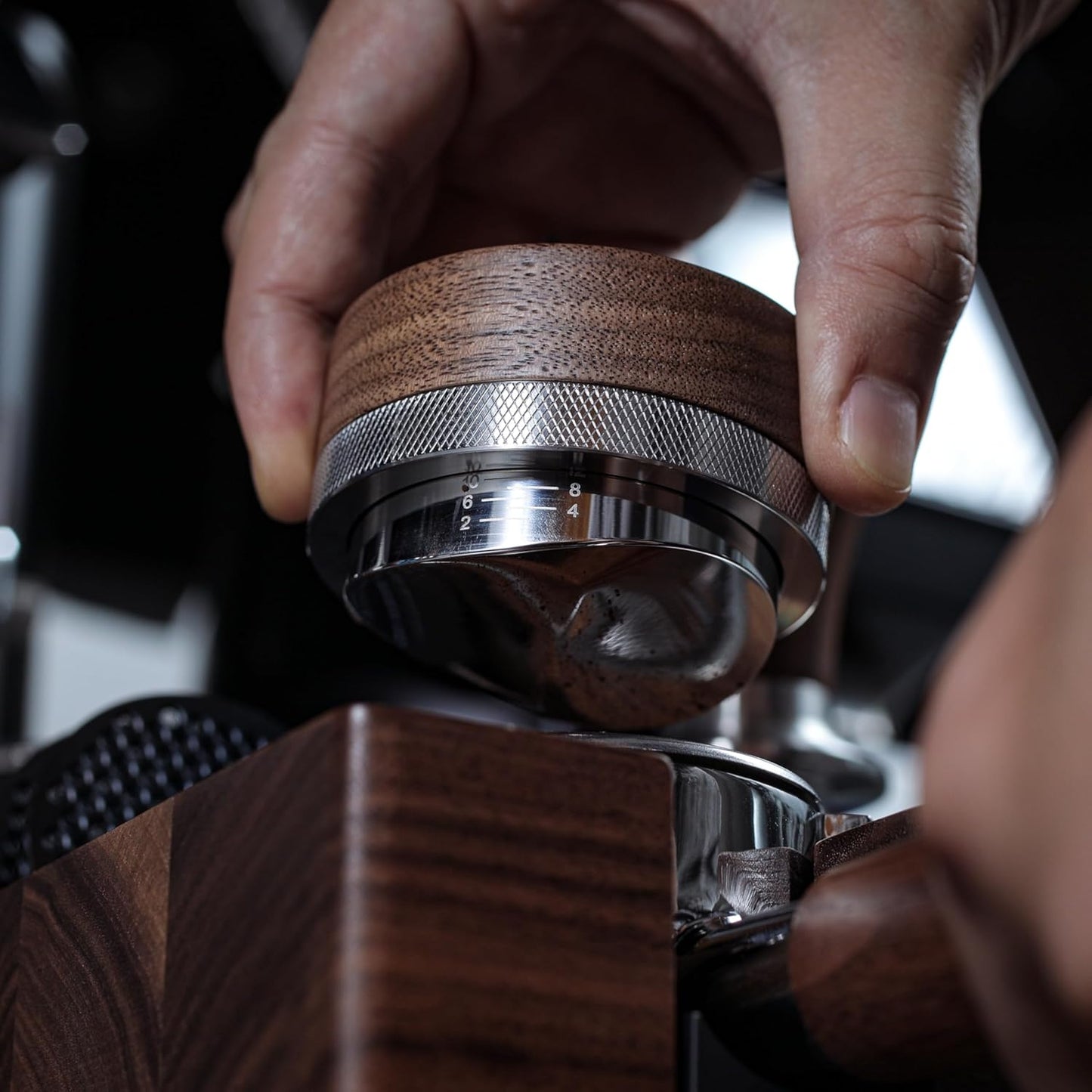 54mm Espresso Tool Set for Breville Machines – Walnut Espresso Organizer, Spring Loaded Self Leveling Tamper, Distribution Tool, WDT Stirrer & Precision Scale