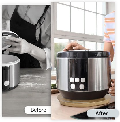 Ibyx Elegant Round Sliding Tray for Your Pressure Cooker, Air Fryer & Heavy Kitchen Appliances - Sturdy, Slides Easily from Under The Cabinet (Black, 13”)