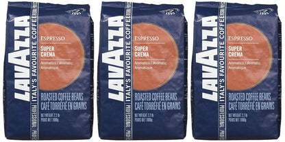 Lavazza Italian "Super Crema" Espresso Whole Bean Value Pack (3 x 2.2 lb bags)