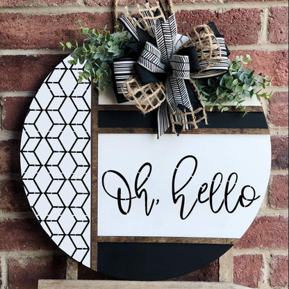 Welcome Stencils for Painting on Wood 12” Welcome Stencil for Door Mat Half Round Stencils for Wood Sign Doormat Fabrics