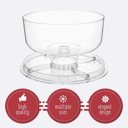 Homeries Acrylic Cake Stand with Lid, Cake Plate, (6 in 1) Multi-Functional Serving Platter, Large Cake Stand with Dome, Cake display stand with lid & Cake Dome - Use as Cake Holder, Cake Cover