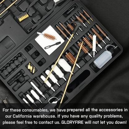 GLORYFIRE Gun Cleaning Kit Universal for Guns, Gun Brushes for Pistol, Handgun, Shotgun, Elite Brass Rods and Wire Rope, Hunting Gear Gun Accessories for Men