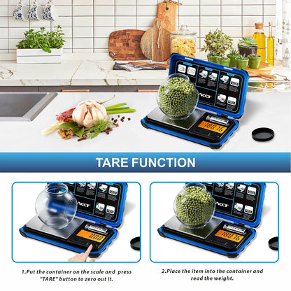 Precision Pocket Scale, 200gx0.01g Jewelry gram Scale, Digital Food Scale with LCD Display, one-Click Conversion 6 Units, Mini Scale for Kitchen/Powder/Coffee/Coins(Battery Included)