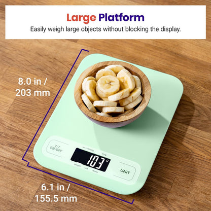 Etekcity Food Kitchen Scale, Digital Grams and Ounces for Weight Loss, Baking, Cooking, Keto and Meal Prep, Large, Green