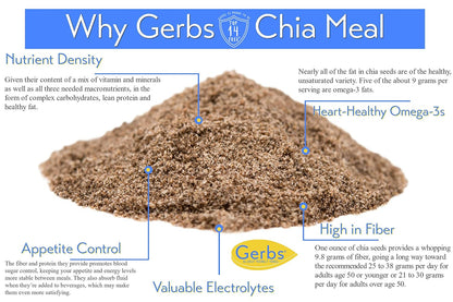 Raw Chia Seed Protein Meal Powder by Gerbs - 2 LBS Premium Seeds - Top 10 Food Allergen Free & Non GMO - Vegan & Kosher - Seed Country of Origin Mexico - Made in Rhode Island