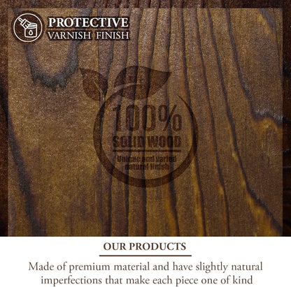 MyGift Wooden Vanity Tray, Rustic Burnt Solid Wood Toilet Tank Tray - Decorative Octagonal Cosmetic Organizer with Antique Metal Handles