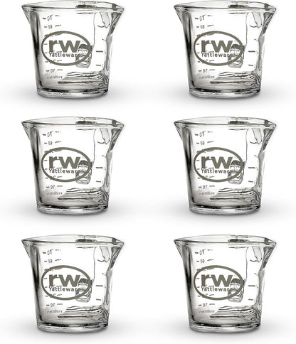 Rattleware 3 Oz Double Spouted Glass Espresso Shot Pitcher with Graduated Ml & Oz Markings Commercial-Grade Measuring Cup for Barista Precision and High-Volume Pouring