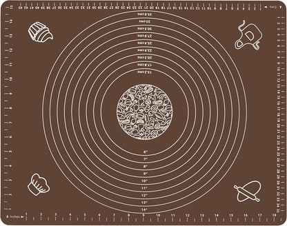 Silicone Baking Mat for Rolling Pastry Dough with Measurements, 19.7" x 15.7" BPA Free Non stick and Non Slip Coffee Table Sheet Baking Supplies for Bake Pizza Cake