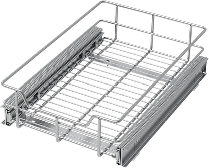 Pull Out Cabinet Organizer 11" W X 17" D, Slide Out Drawers For Kitchen Organizers and Storage, Pull Out Drawers For Cabinets Capacity Heavy Duty Caddy, Cabinet Shelves Chrome-Plated, Bathroom Pantry