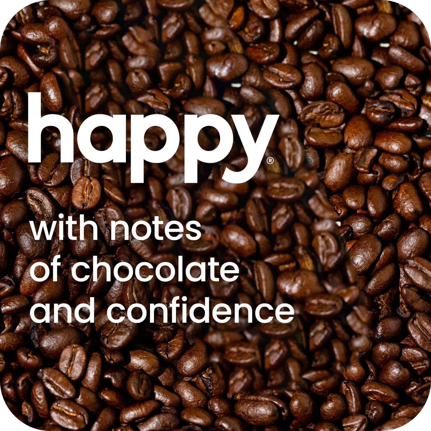 happy coffee medium roast coffee pods, 10 count, notes of chocolate & confidence, compatible with most K-cup brewers, rainforest alliance certified