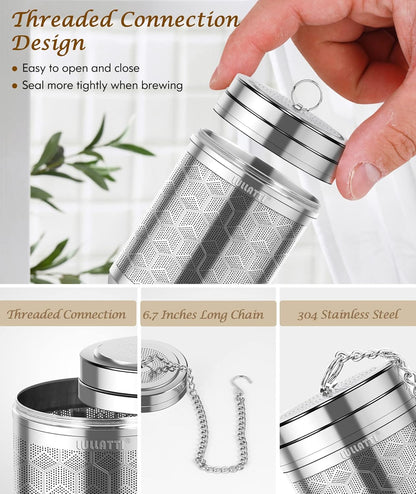 Large Tea Infuser for Loose Tea(2 Pack), 304 Stainless Steel Tea Ball Strainer, Extra Fine Mesh Tea Steeper for Brewing All Kind of Tea, Fits for Most Teapot, Cups or Mugs