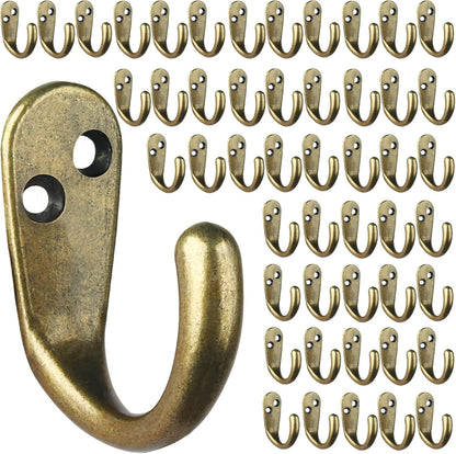IBosins 50PCS Coat Hooks Wall Mounted Single Prong Robe Hook for Hanging Towel Hooks with 100 Screws for Cup, Mug, Bags, Hat, Cap, Scarf, Pet leashes