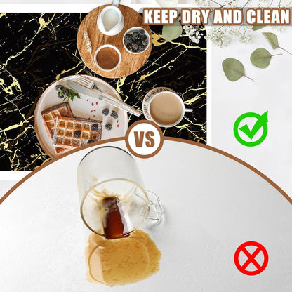 Dish Drying Mat Black and Gold Marble Coffee Bar Mat for Countertop - Absorbent, Rubber Backed, Hide Stain Dish Drainer Rack - Coffee Maker Pot Dining Room Decoration 15.7 x 23.6 Inch