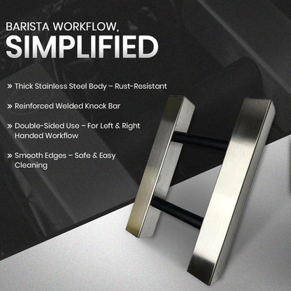Rattleware Stainless Steel Knock Chute 15″×11″ – Heavy-Duty, Double-Sided Espresso Grounds Chute for Slim Jim Trash Can – Commercial Grade Barista Tools for High-Volume Coffee Stations
