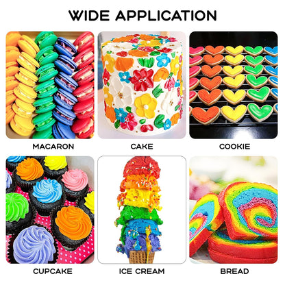 Gel Food Coloring 24 Colors x 0.35 oz Concentrated Gel Based Food Dye Vibrant Icing Colors Neon Food Coloring for Baking Cake Decorating Cookies Fondant, 10g / Bottle