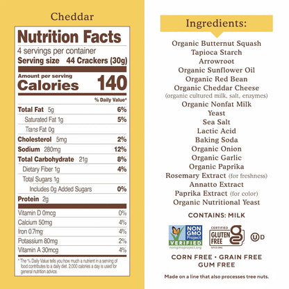 Simple Mills Pop Mmms Veggie Flour Baked Snack Crackers, Cheddar, Nothing Artificial, Kosher, Gluten Free & Non-GMO, 4 Ounce (Pack of 6)
